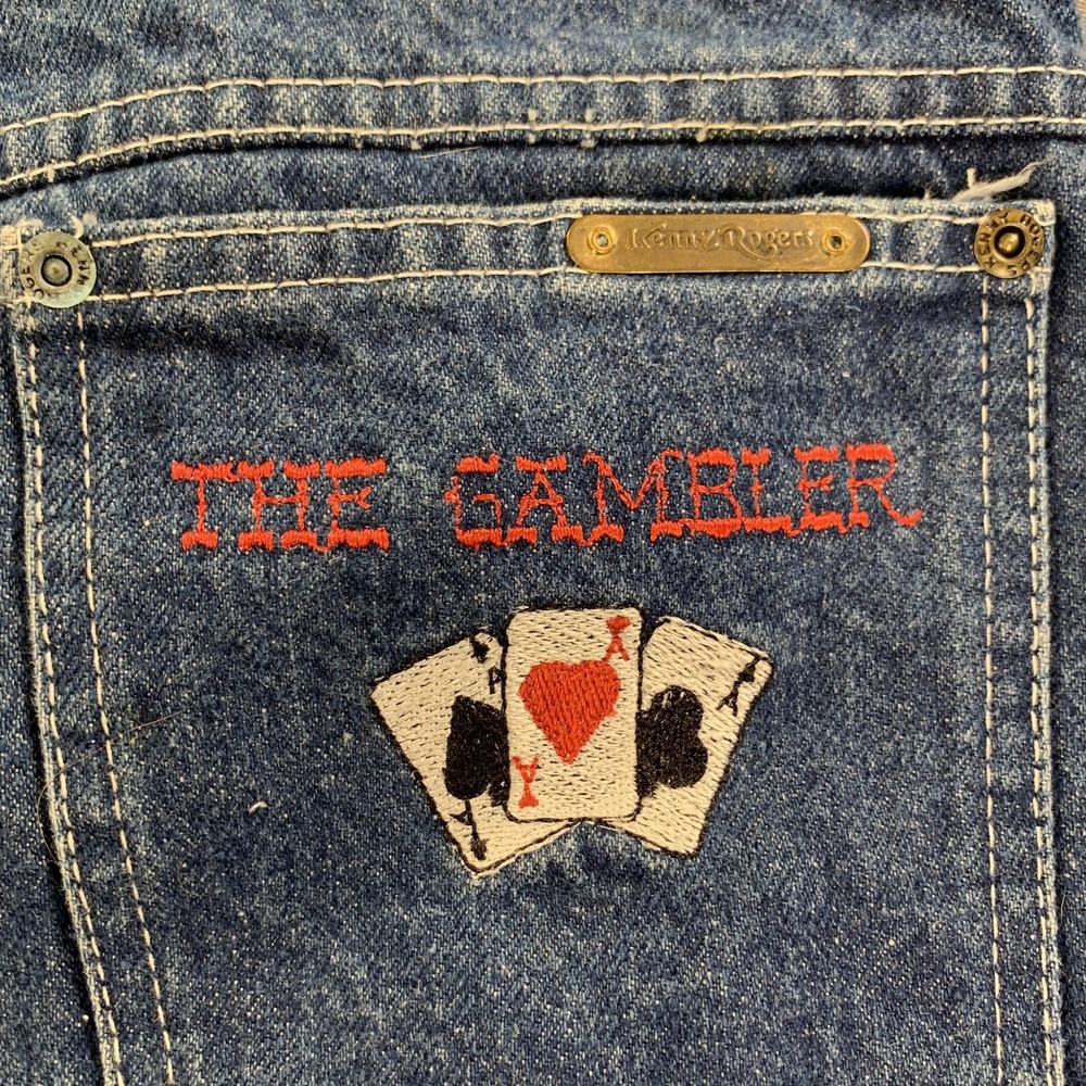 VTG Kenny Rogers Jeans Teen's 15/16 (28x32) Blue Denim Western The Gambler 80s - Picture 6 of 16